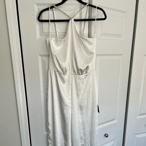 White Satin Jumpsuit